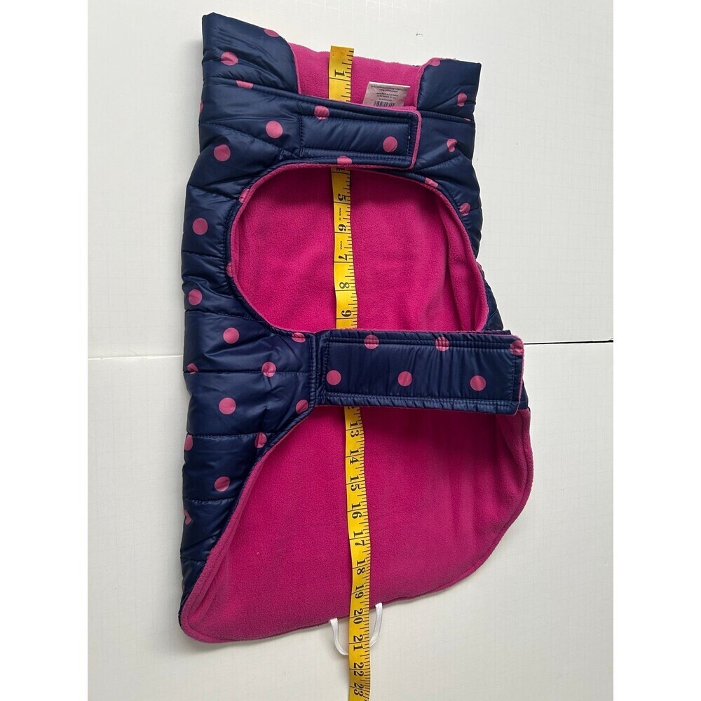 Top Paw Dog Puffer Vest/Jacket Blue & Pink With Polka Dots size L - Picture 4 of 4